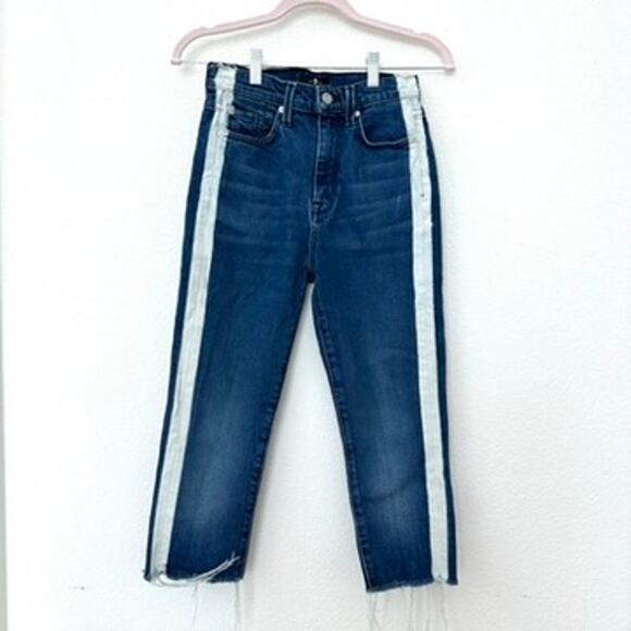 7 For All Mankind Distressed Jeans with Side Stripe, Size 24 - Picture 1 of 8
